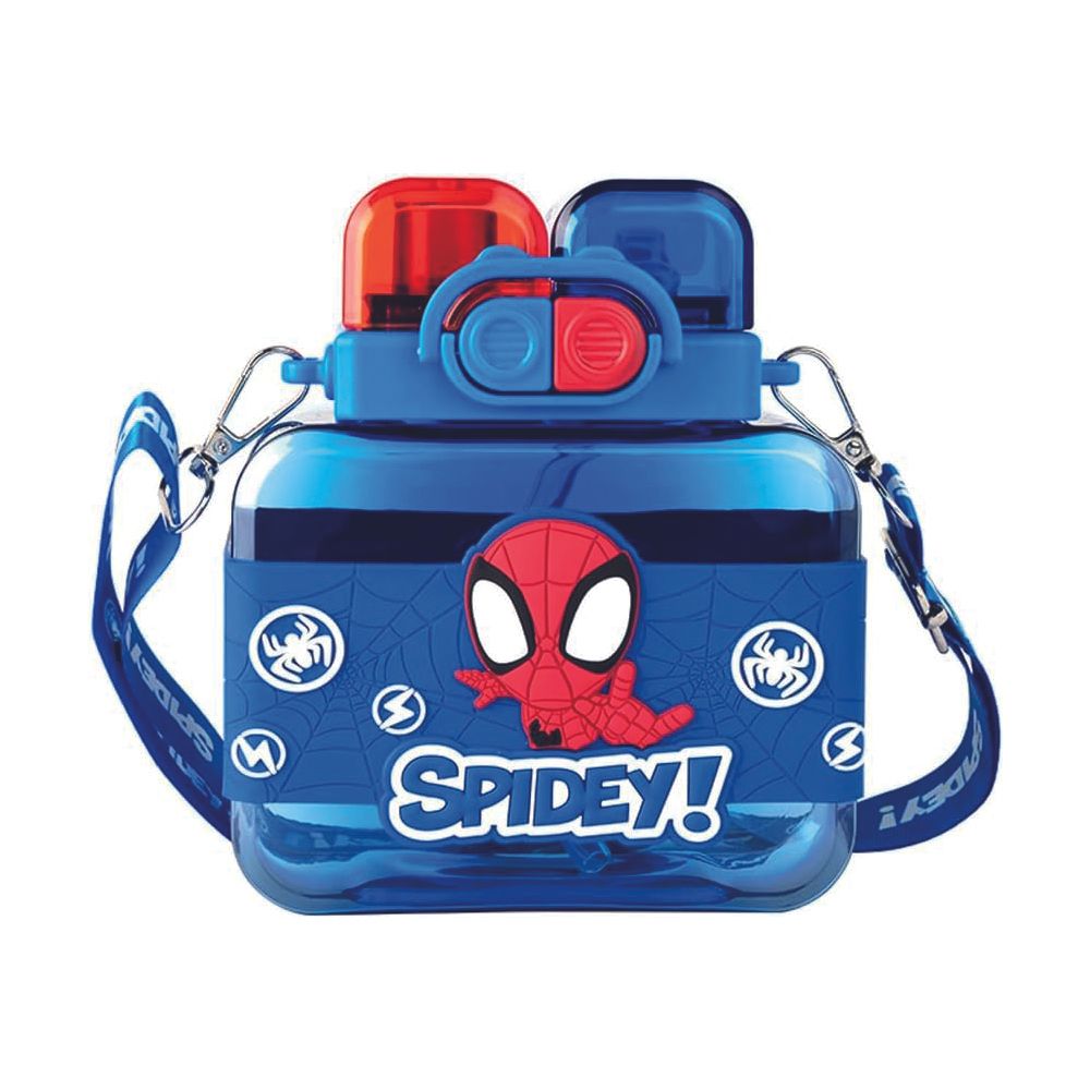 Brain Giggles - Spideman Water Bottle With Dual Compartment & Lids - 800ml