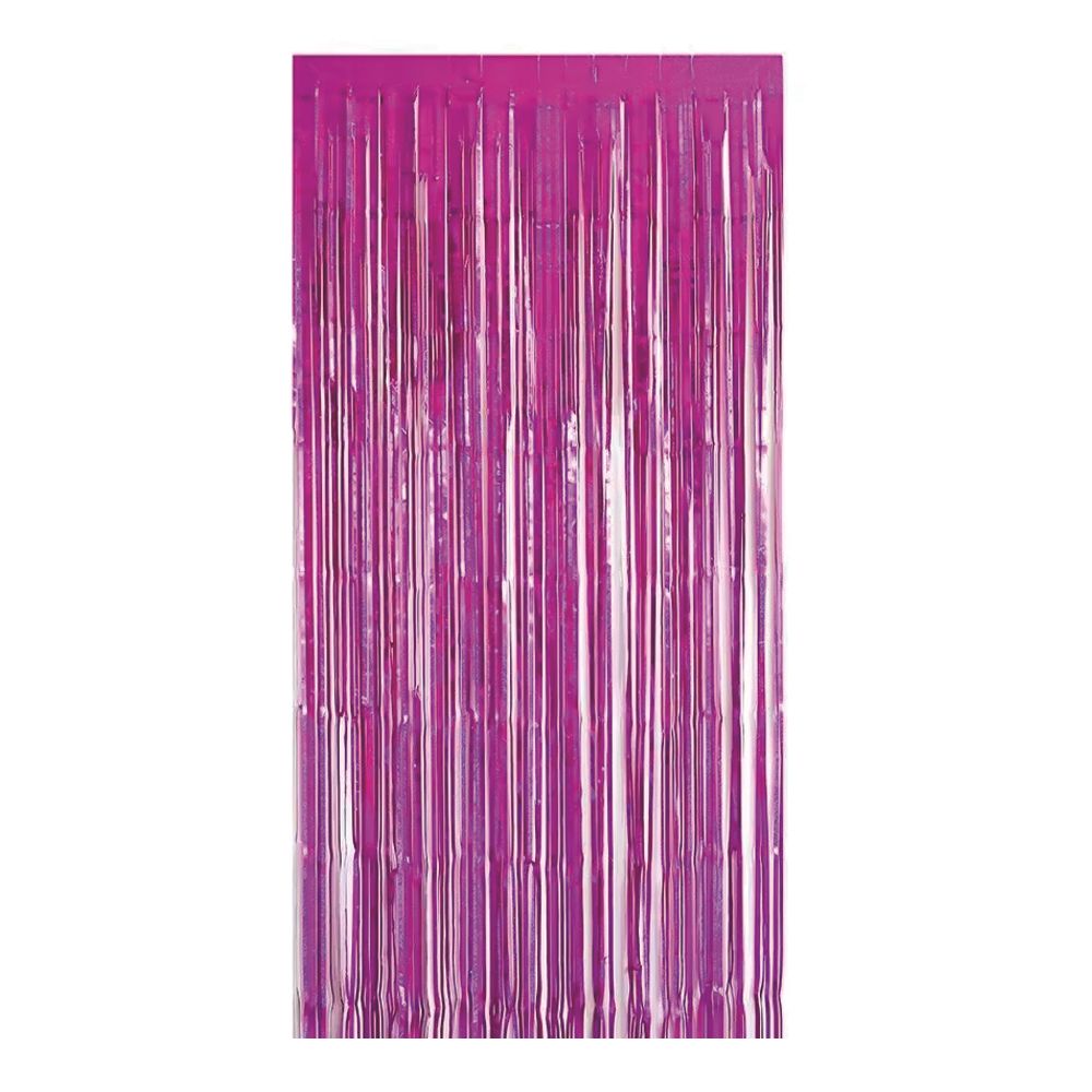 BrainGiggles - Birthday Party Metallic Foil Fringe Curtain Backdrop - 6ft X 3ft - Pink