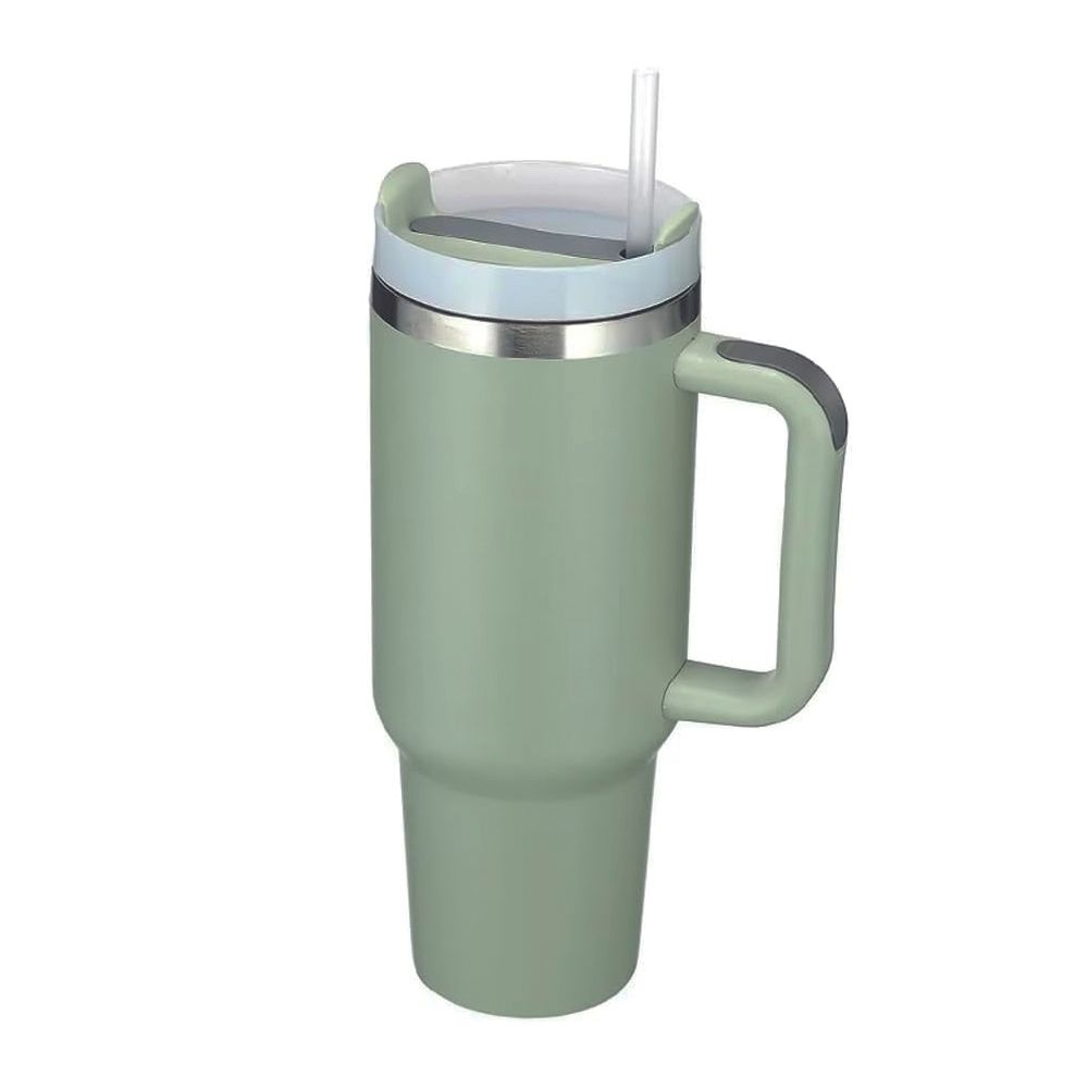 Brain Giggles - Insulated Stainless Steel Vacuum Tumbler With Straw 1200ml - Green