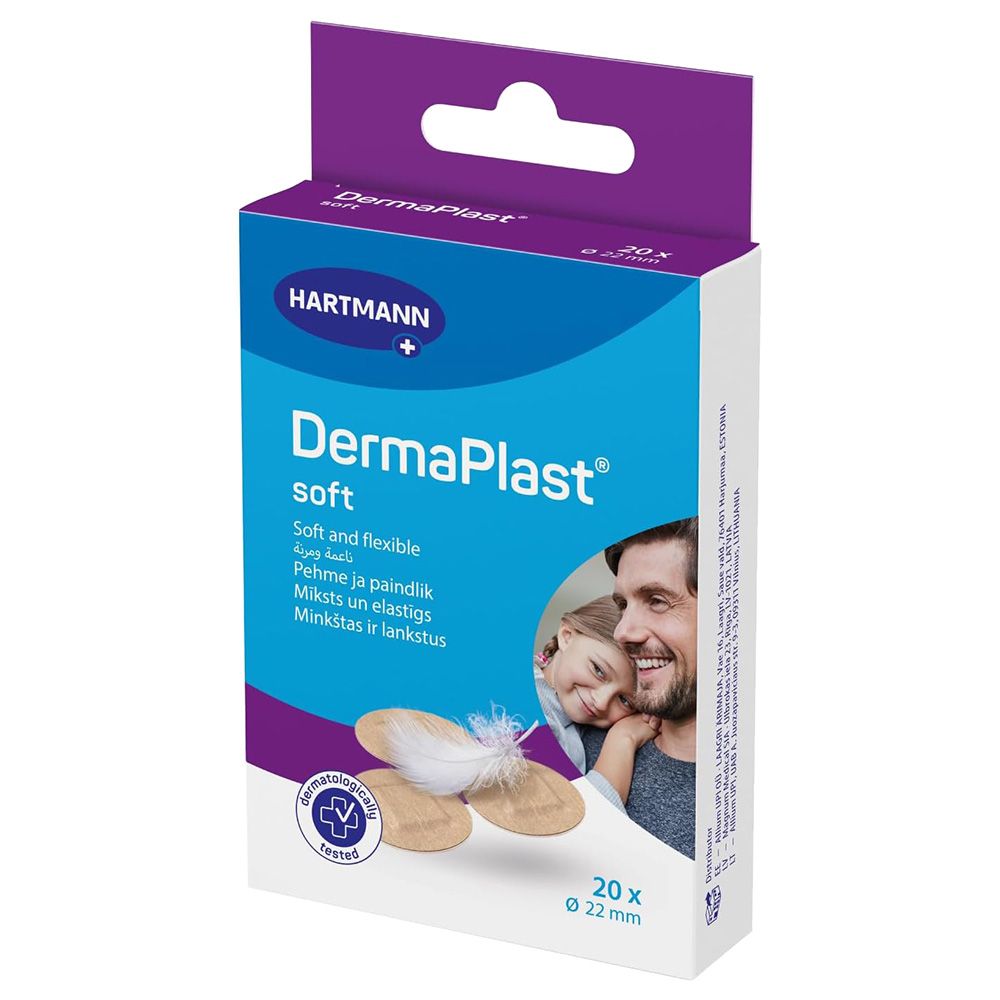 Dermaplast - Round Soft Plasters - Pack Of 20