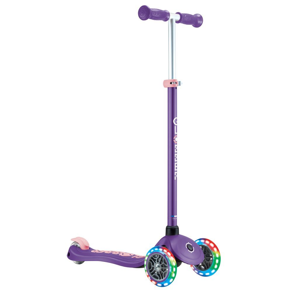 Globber - Primo Plus Lights 3-Wheel Manual Scooter - Purple/Pastel Pink