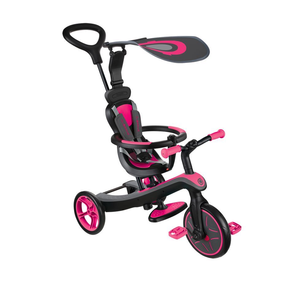 Globber - Explorer Trike 4-In-1 Baby Tricycle & Balance Bike - Fuchsia