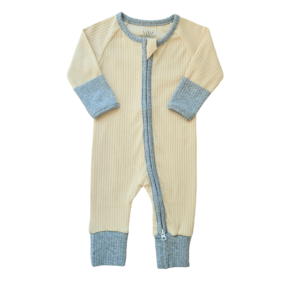 Issy & Lilo - Smart Zipper Organic Cotton Romper - Cream