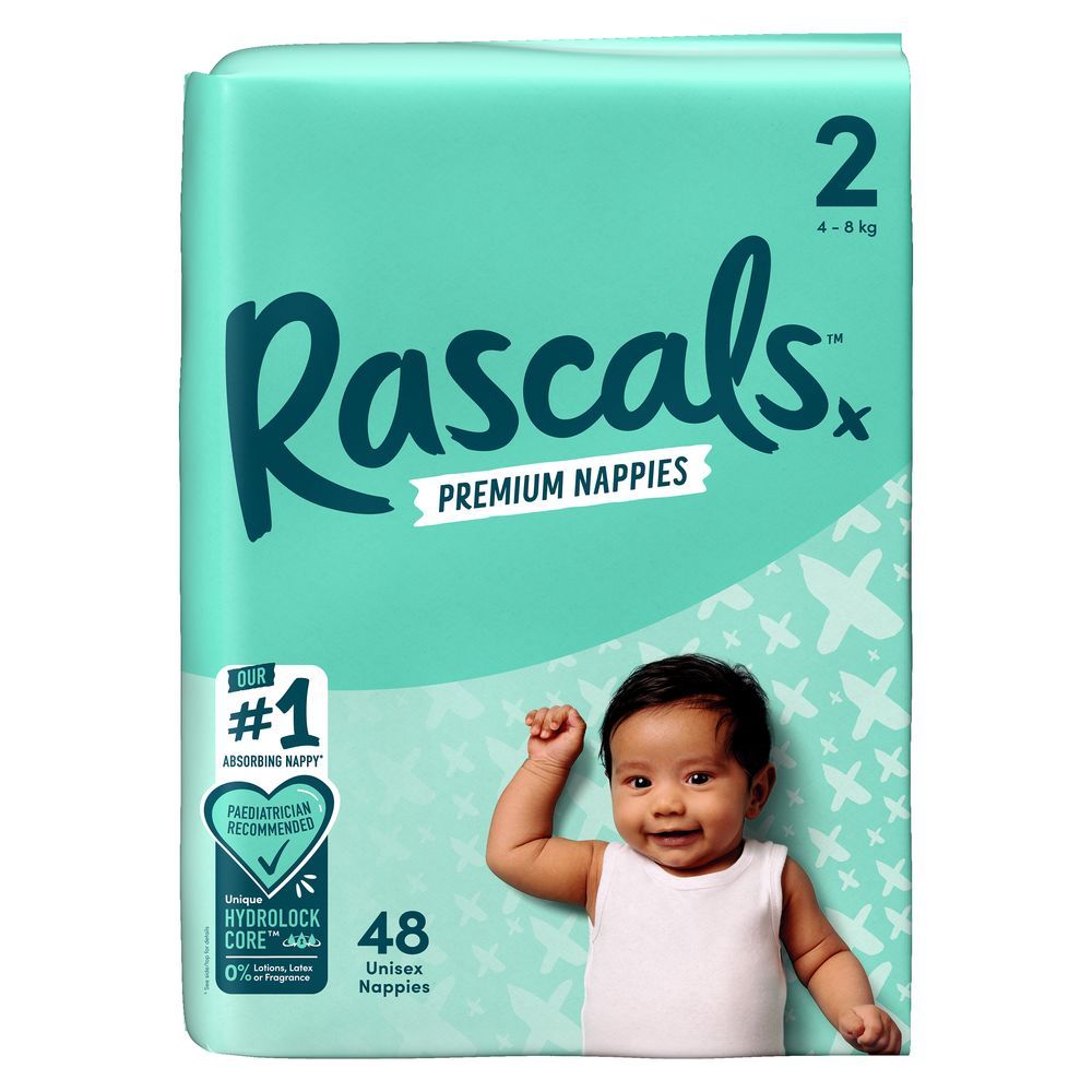 Rascals - Premium Baby Diapers - Size 2 - 4-8 kg - 48 Pcs