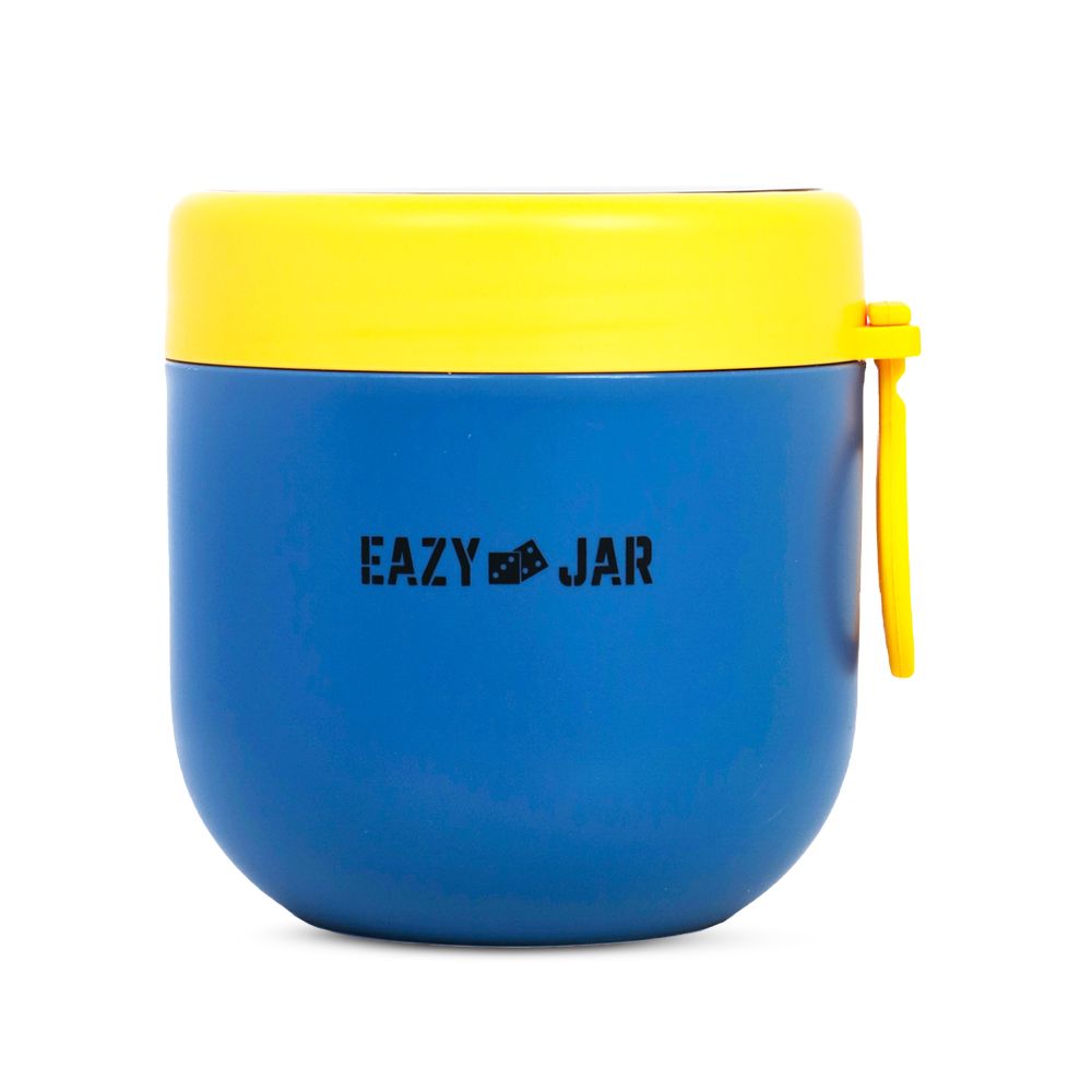 Eazy Kids - Steel Lunch Box With Folding Spoon - Blue/Yellow