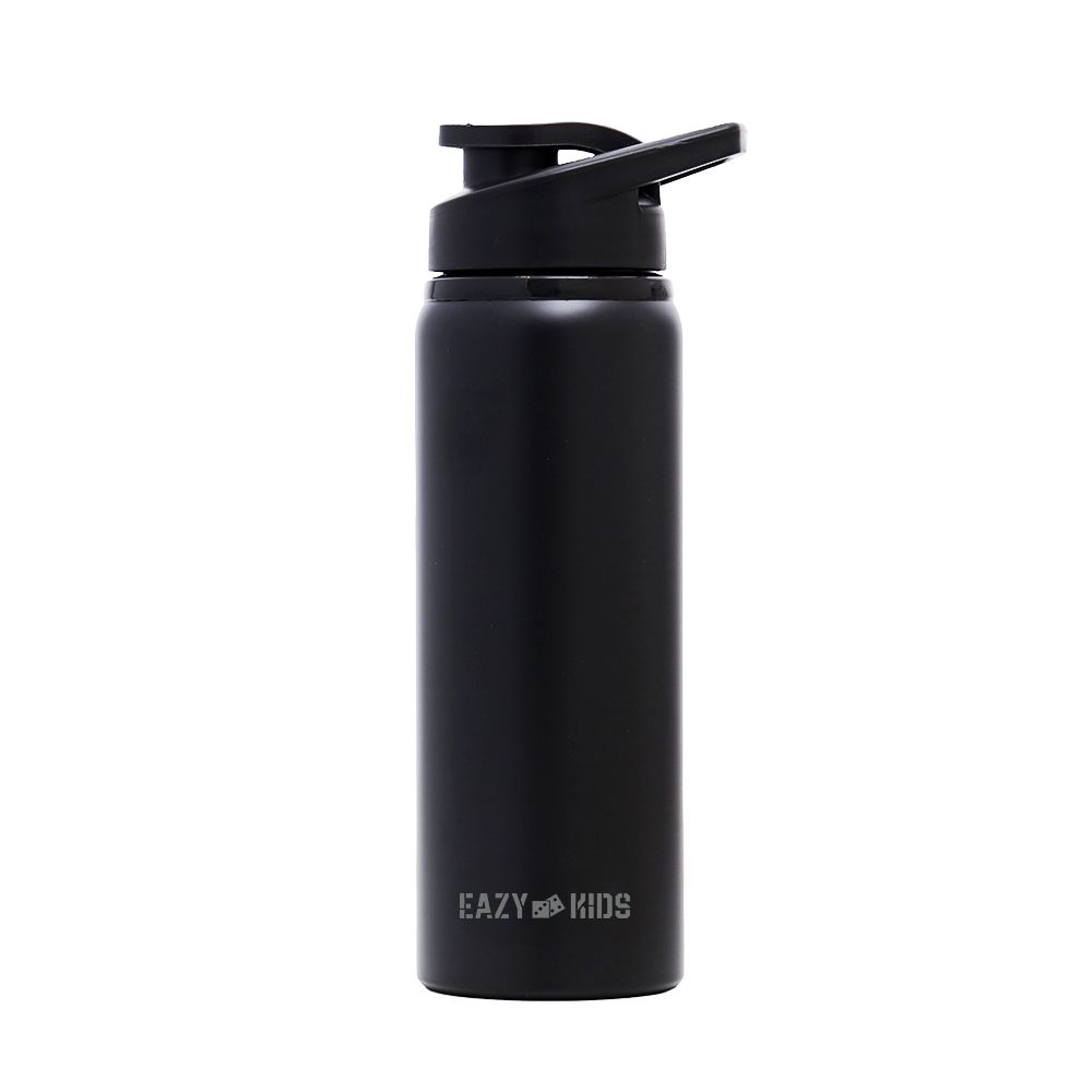 Eazy Kids - Stainless Steel Sports Water Bottle - 700ml - Black