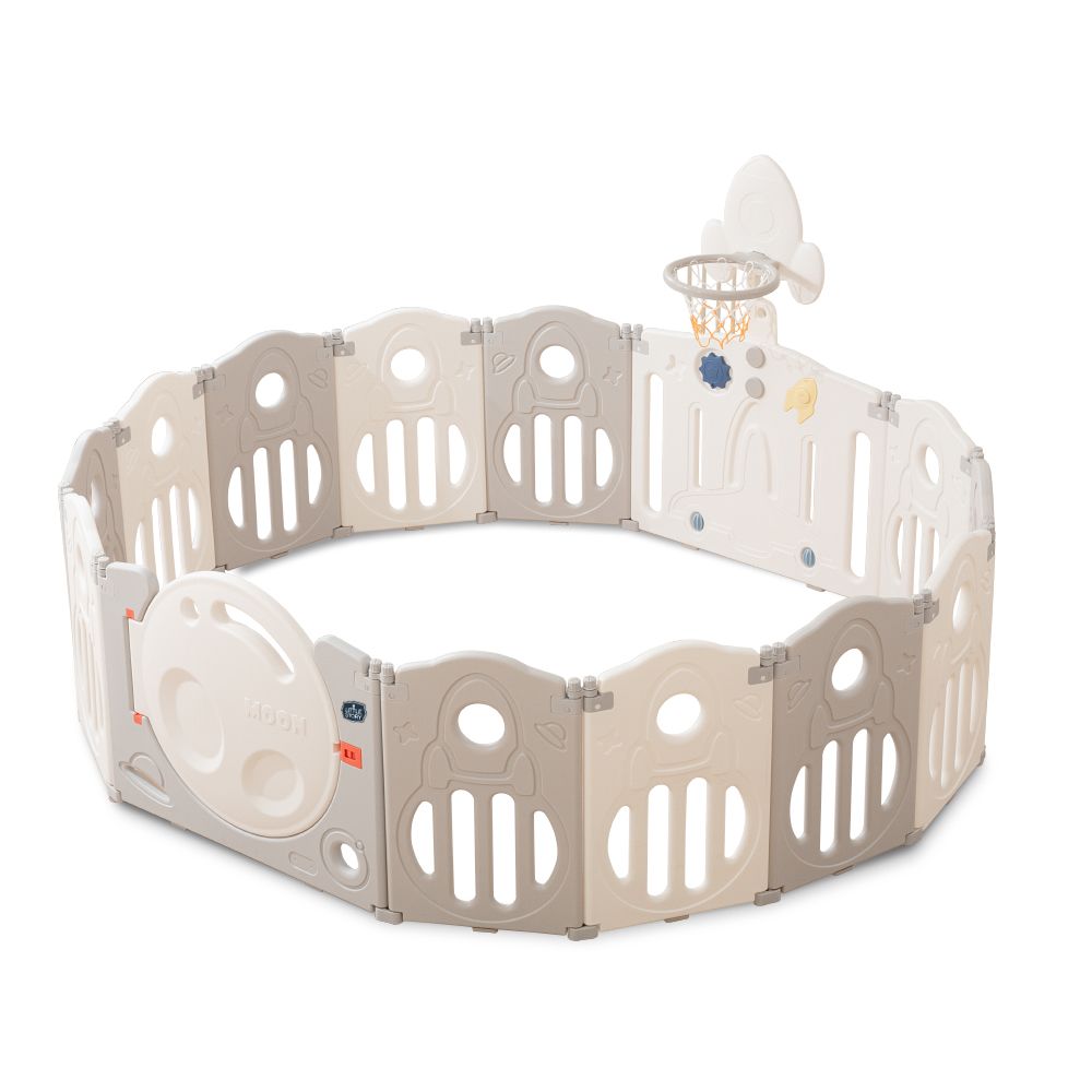 Little Story - Playpen With Basketball Hoop - Space Grey