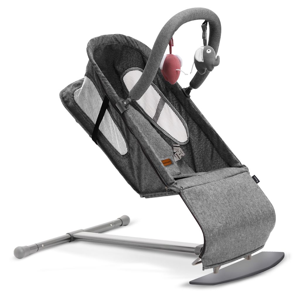 Teknum - Baby Bouncer With Grab Toys - Dark Grey