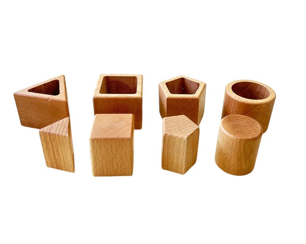 Edu Fun - Wooden Cup Shapes - Natural - 8 Pcs