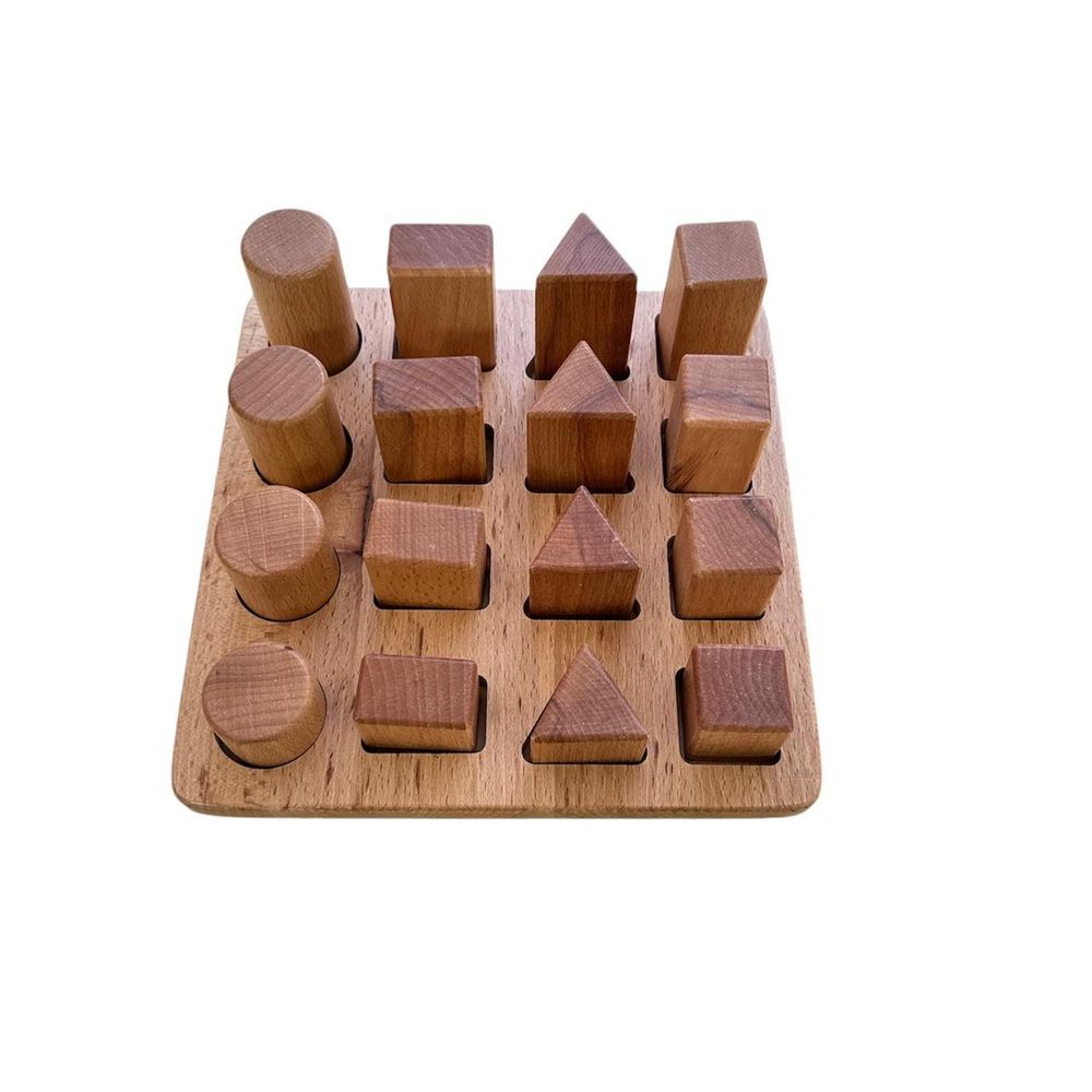 Edu Fun - Geometrical Peg Grading Board - Natural - 17 Pcs