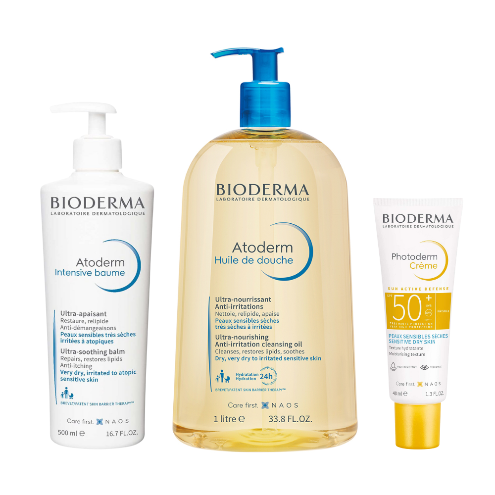 Bioderma - Dermatological Bundle For Dry To Atopic Skin - 3 Pcs