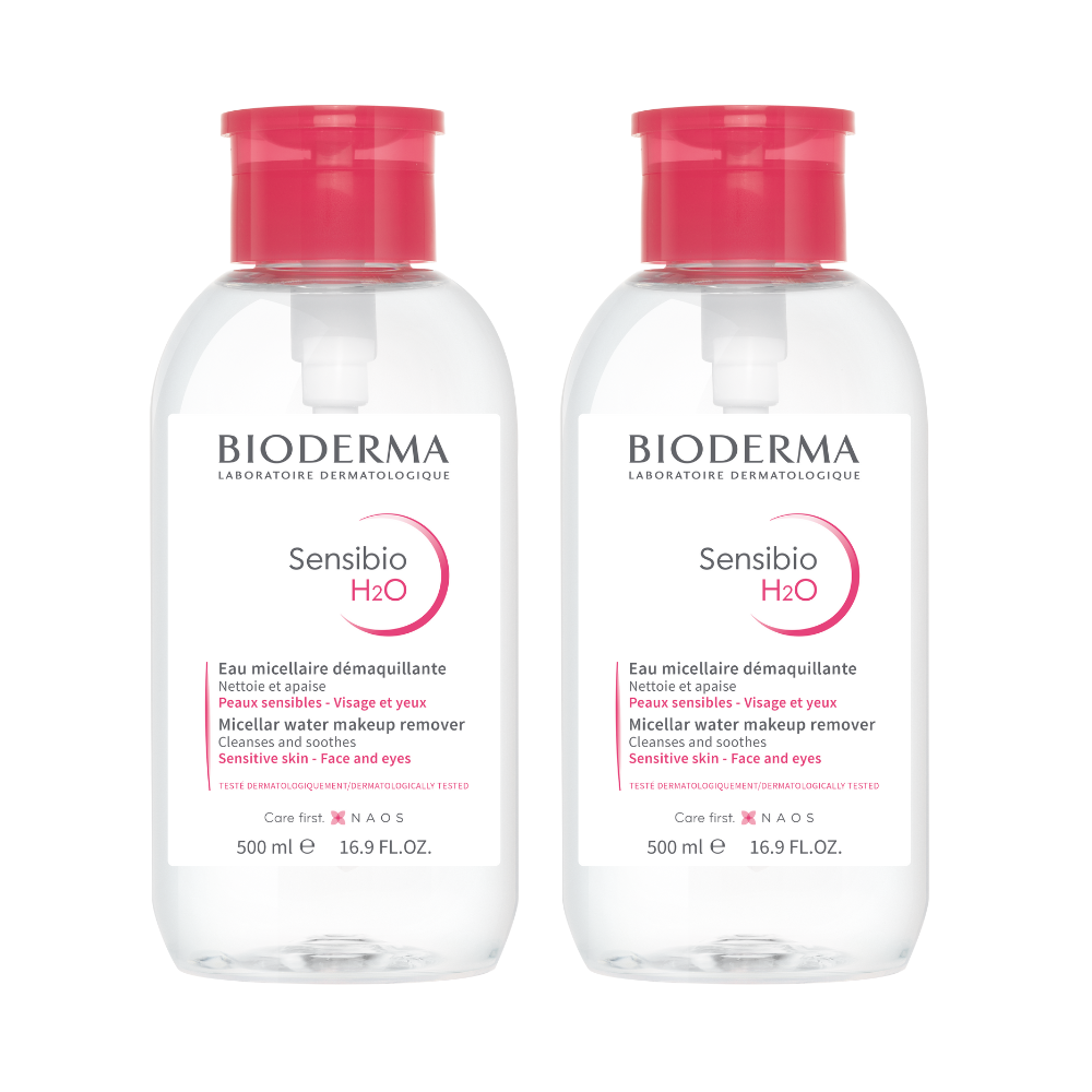 Bioderma - Sensibio H20 Micellar Water Make Up Remover 500ml - Pack of 2