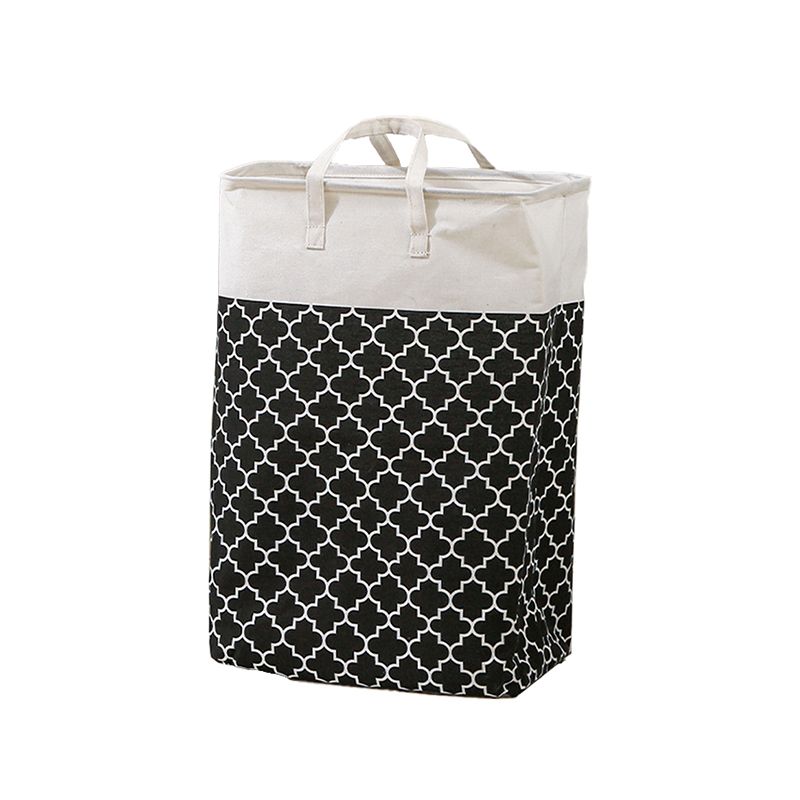 Mei Stylish - Foldable Laundry Basket With Handles - Black - Large