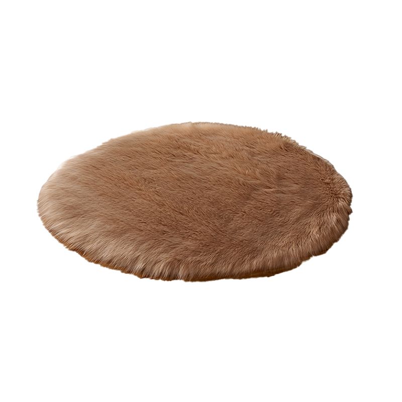 Mei Stylish - Round Anti-Slip Floor Rug - Brown - 80 cm