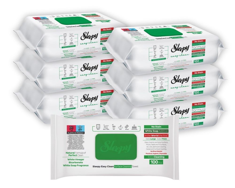 Sleepy - Multi Surface Cleaning Wipes - White Soap - Pack of 6 - 600 Pcs