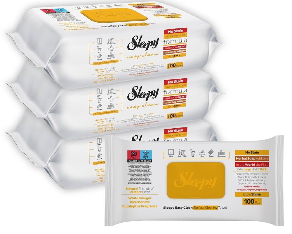 Sleepy - Multi Surface Cleaning Wipes - Herbal Soap/Eucalyptus - Pack of 3 - 300 Pcs