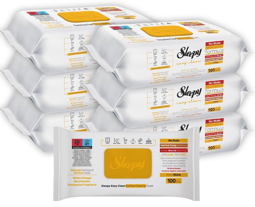 Sleepy - Multi Surface Cleaning Wipes - Herbal Soap/Eucalyptus - Pack of 6 - 600 Pcs