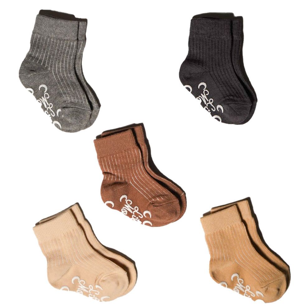 Little Moon - Baby Grip Socks - Neutrals - Pack of 5