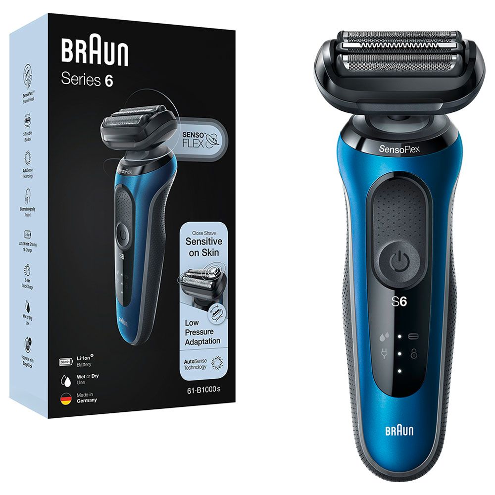 Braun - Series 6 Wet And Dry Shaver With Travel Case - Blue/Black