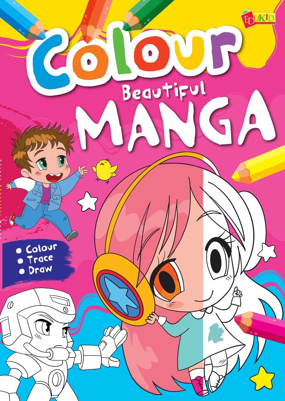 Colour Beautiful Manga Coloring Book