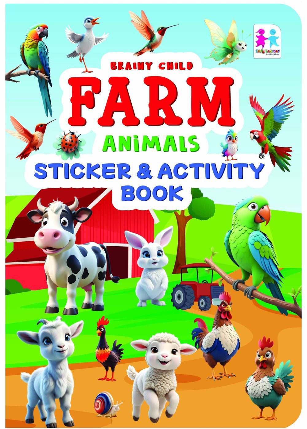 Brainy Child Farm Animals Sticker & Activity Book