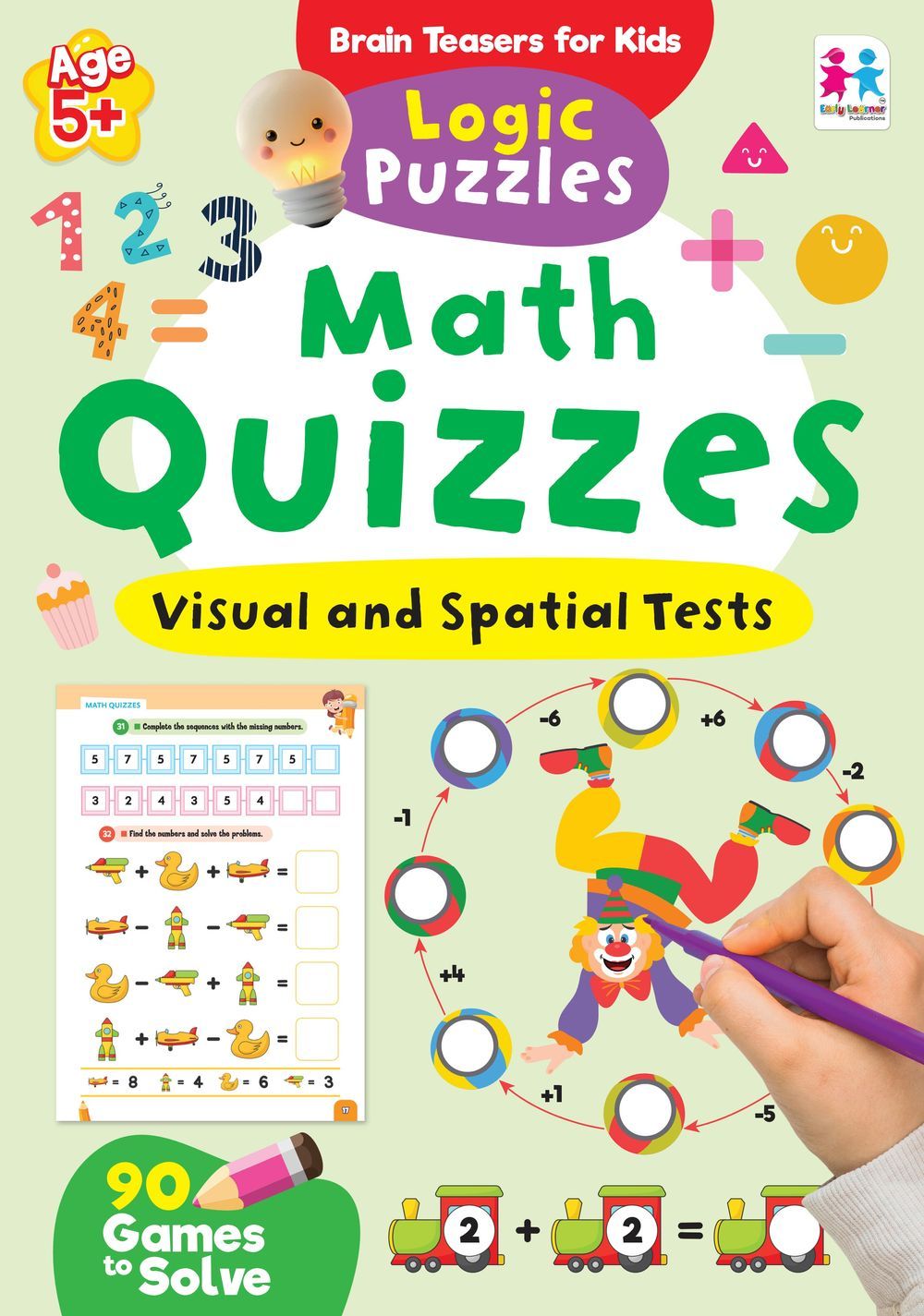 كتاب Logic Puzzles - Math Quizzes Visual And Spatial Tests