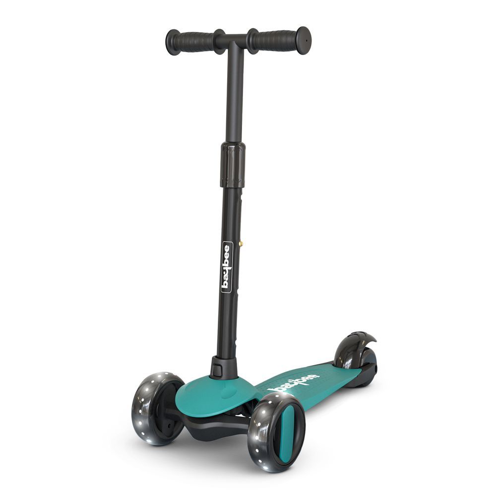 Baybee - Alpha Kids Scooter With LED PU Wheels - Green