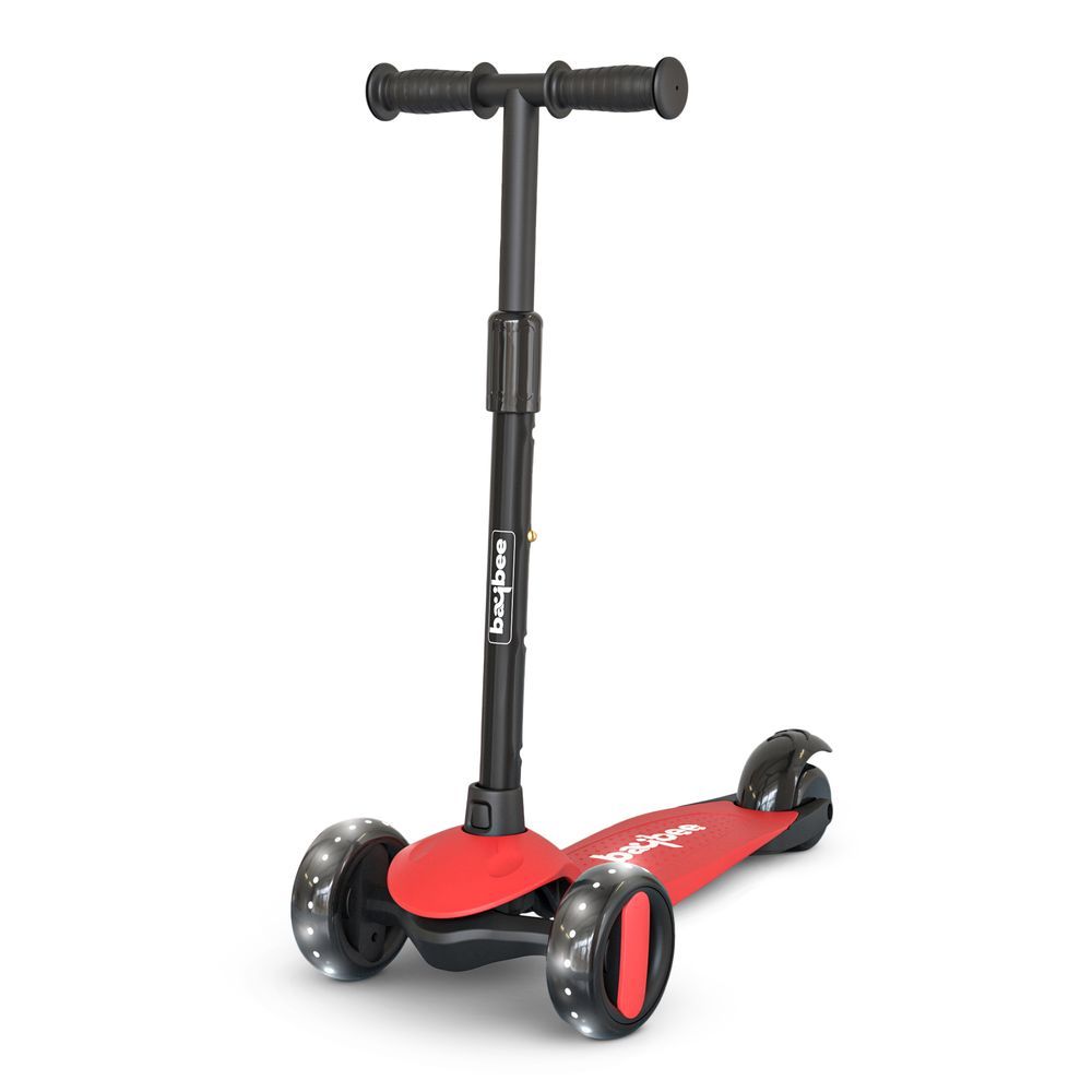 Baybee - Alpha Kids Scooter With LED PU Wheels - Red