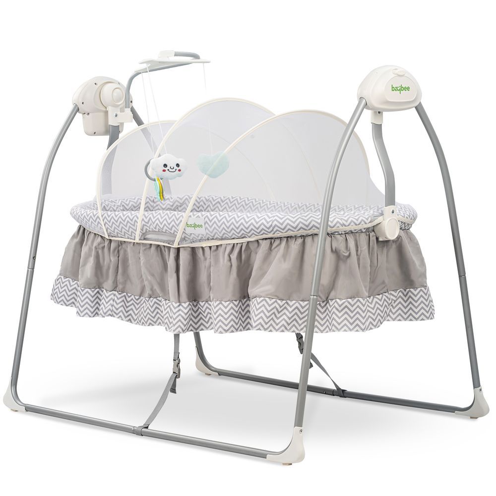 Baybee - Baby Wanda Electric Swing Cradle - Grey