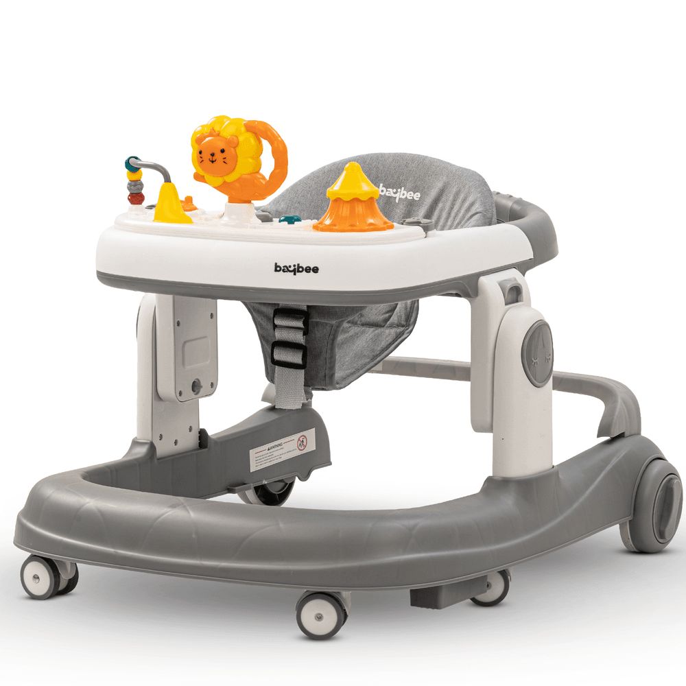 Baybee - Astro 2-In-1 Push Baby Walker - Grey