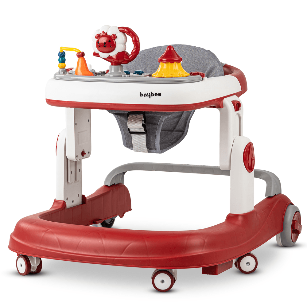 Baybee - Astro 2-In-1 Push Baby Walker - Red