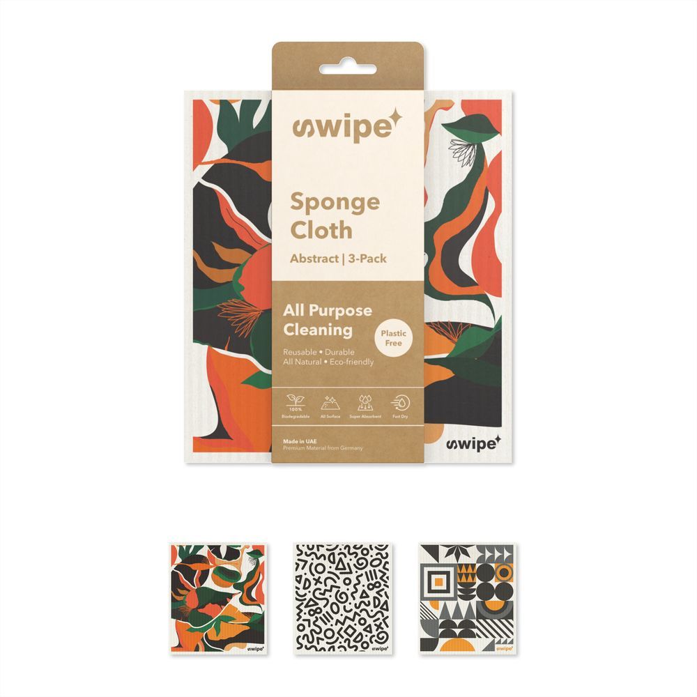 Swipe - All Purpose Cleaning Sponge Cloth - Abstract - 3 Pcs