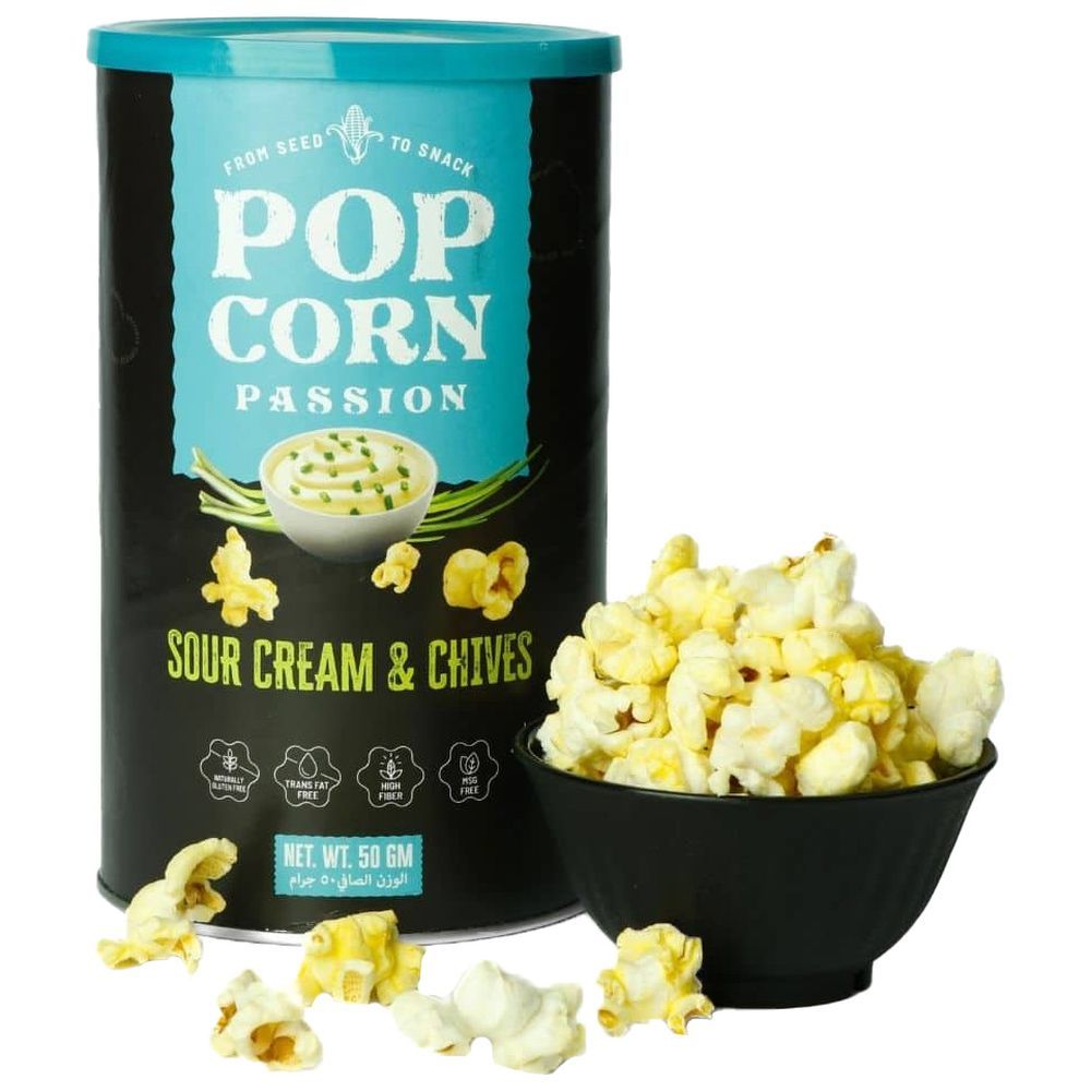 POP CORN PASSION - Sour Cream & Chives Popcorn - 50 gm