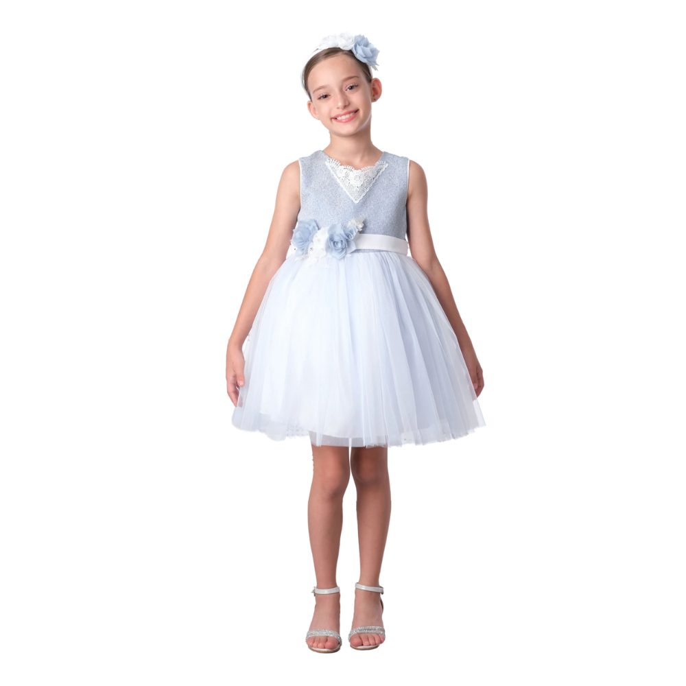 Via Bambino - Girl's Sleeveless Dress - Sky Blue