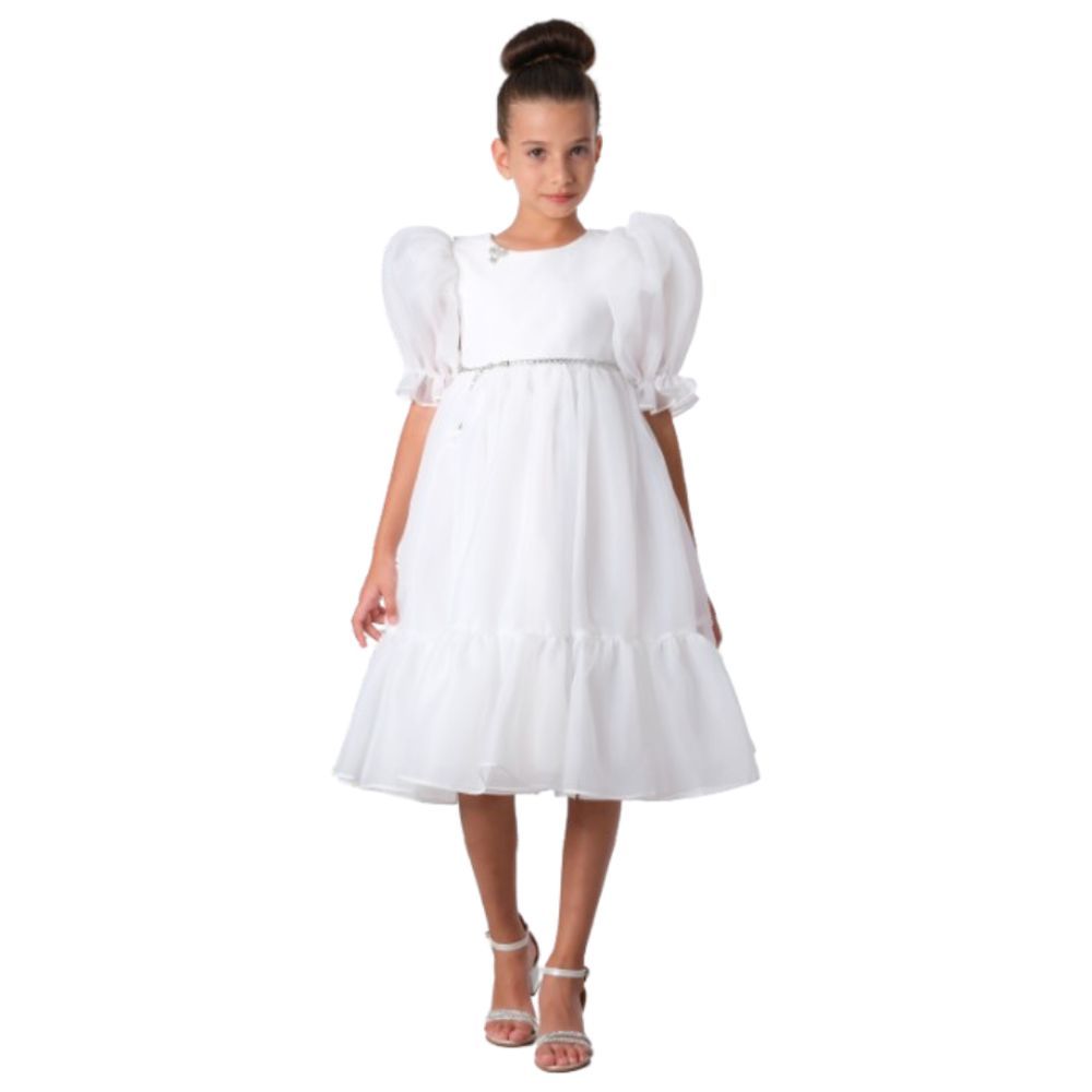 Via Bambino - A Touch of Purity and Elegance Girl's Dress - White