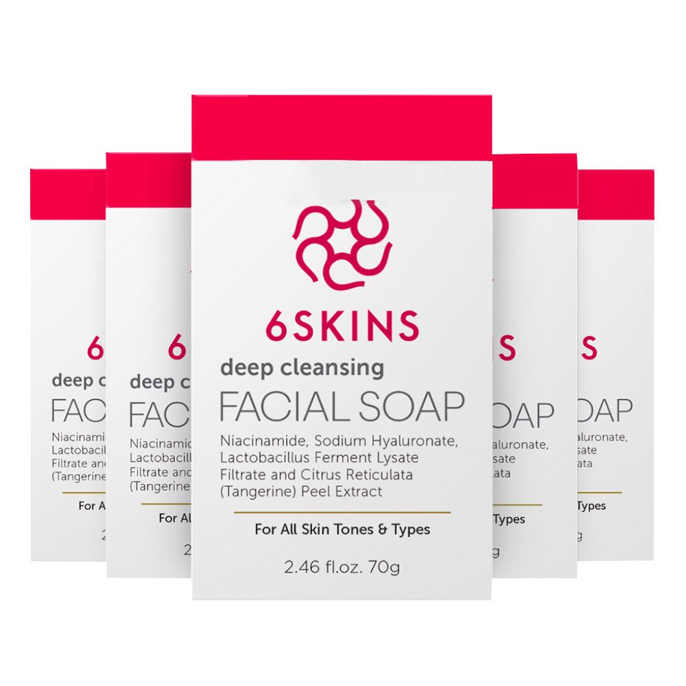 6 Skins - Deep Cleansing Facial Soap - 70 gm - Pack of 5