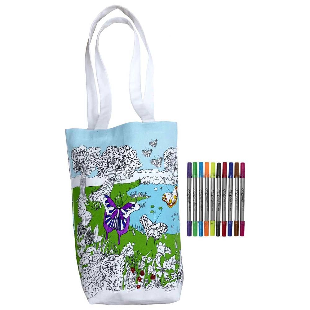 Eat Sleep Doodle - Color-In Tote - Butterfly