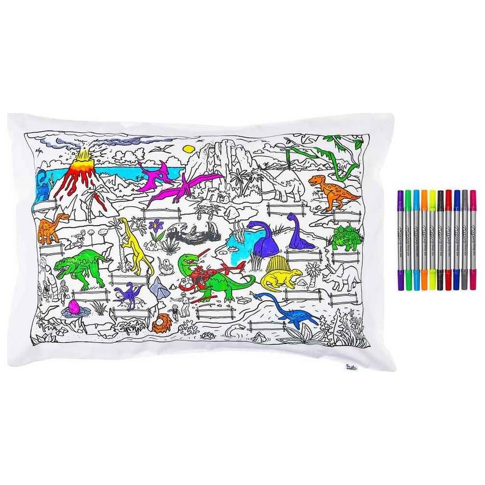 Eat Sleep Doodle - Pillowcase - Dinosaur