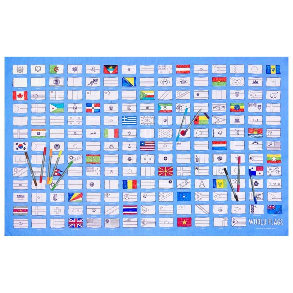 Eat Sleep Doodle - Tablecloth - World Flag