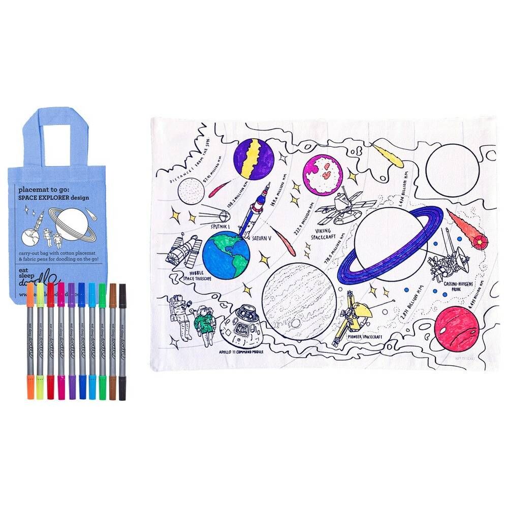 Eat Sleep Doodle - Placemat To Go - Space Explorer