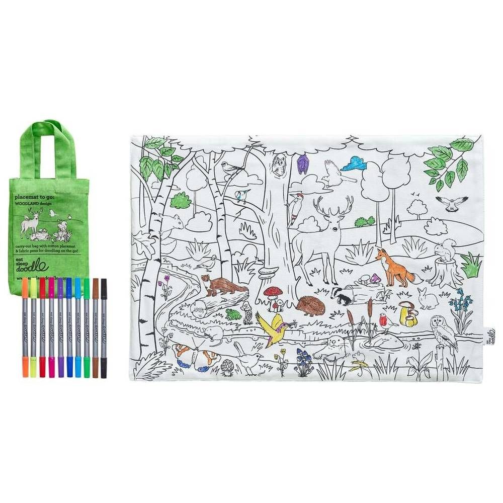 Eat Sleep Doodle - Placemat To Go - Woodland