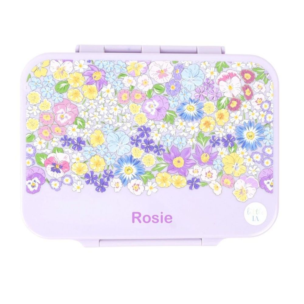 Little IA - Personalized 4 Compartment Enchanted Floral Bento Box - Purple