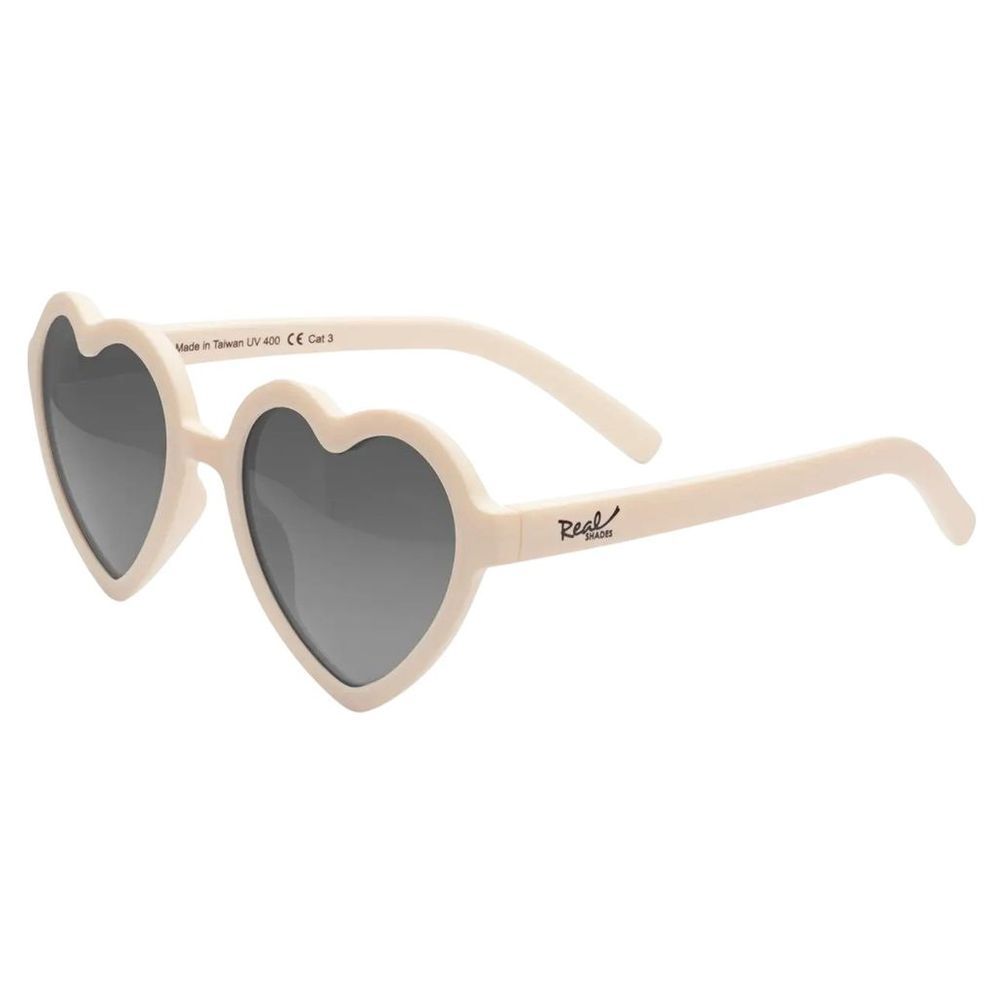 Real Shades - Heart Gold Mirror Lens Sunglasses - Matte Almond