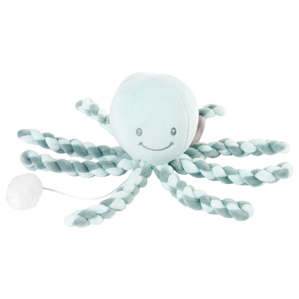 Nattou - Lapidou Octopus Musical Plush Toy - Mint - 8.5 cm