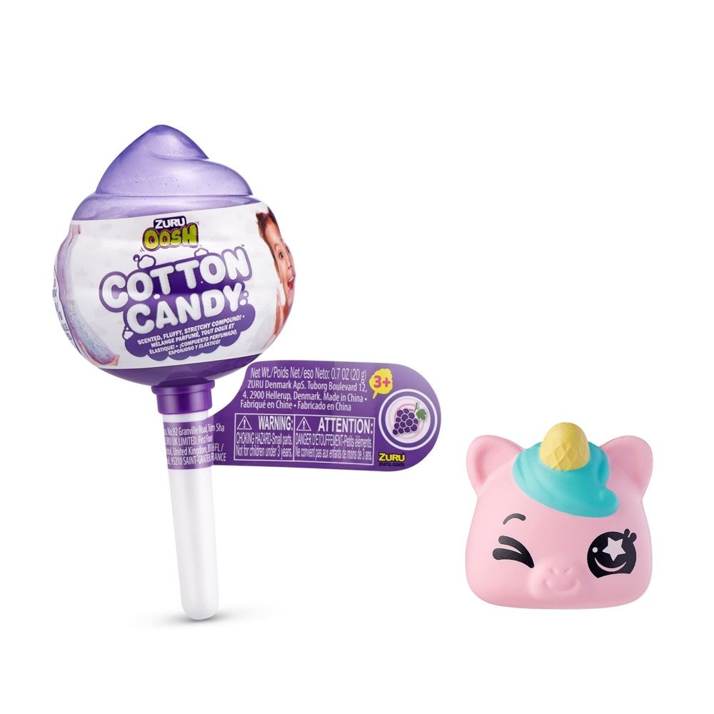 ZURU - OoSH Cotton Candy Cuties Sented, Fluffy Stretchy SLIME! Series 2 - Grape