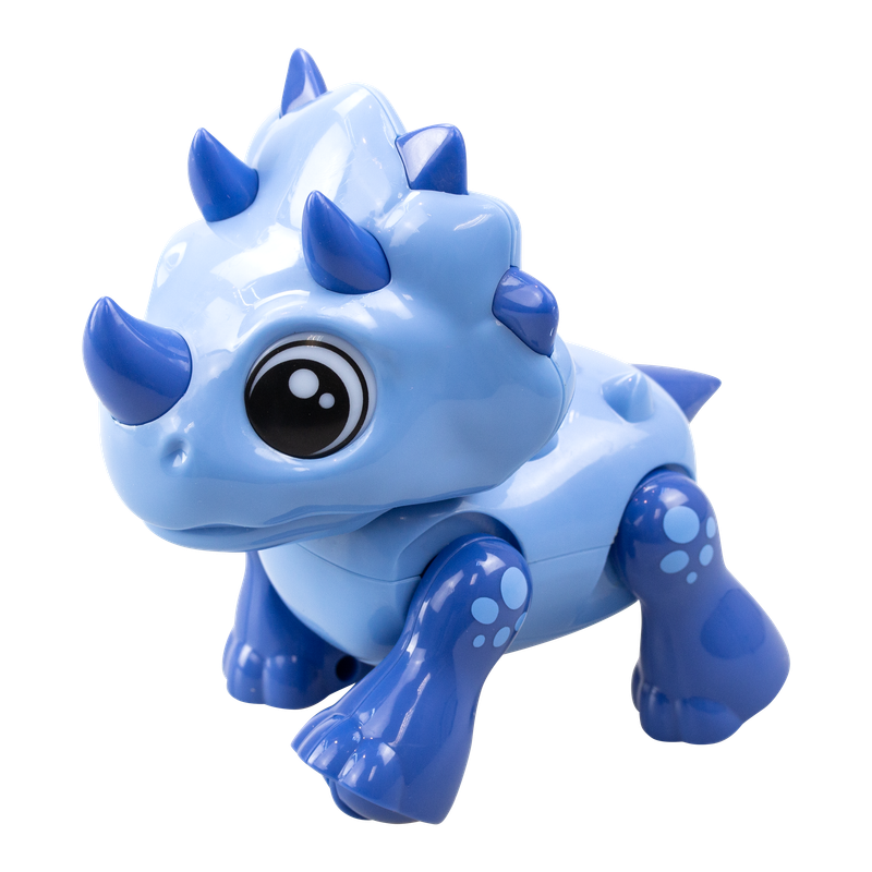 Silverlit - Dino Heads Up Robot Triceratops - Blue