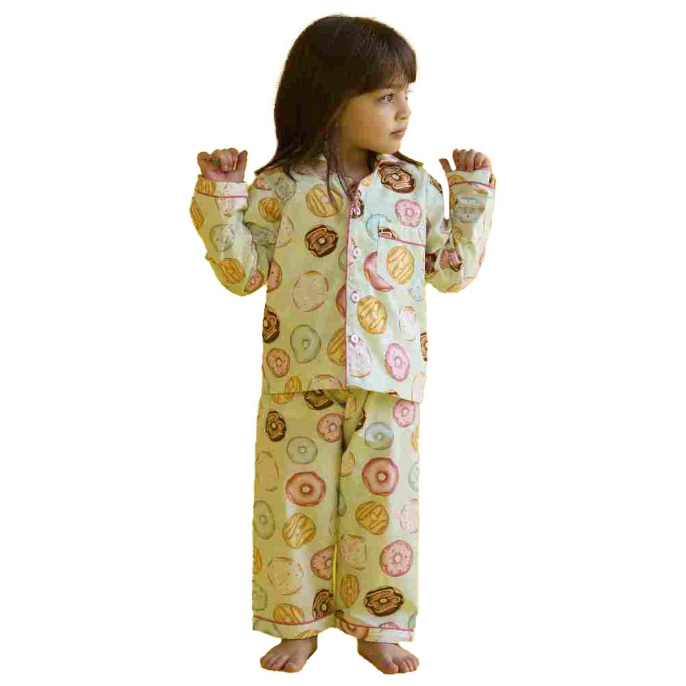 Little West Street - 2pc-Set - Doughnut Cotton Pyjama Set - Green