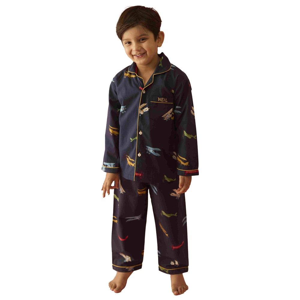 Little West Street - 2pc-Set - Vintage Planes Pyjama Set - Navy