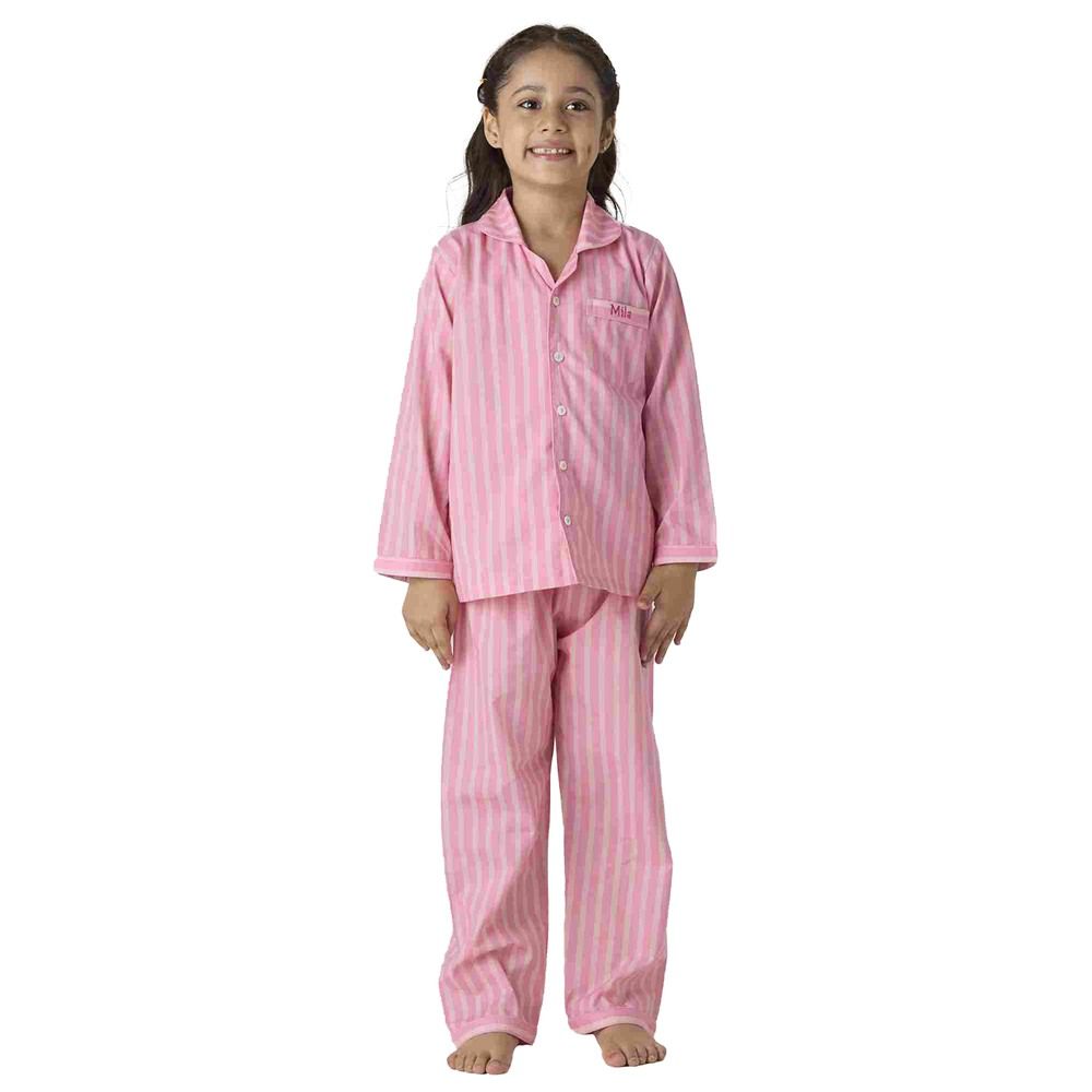 Little West Street - 2pc-Set - Candy Striped Pyjama Set - Pink