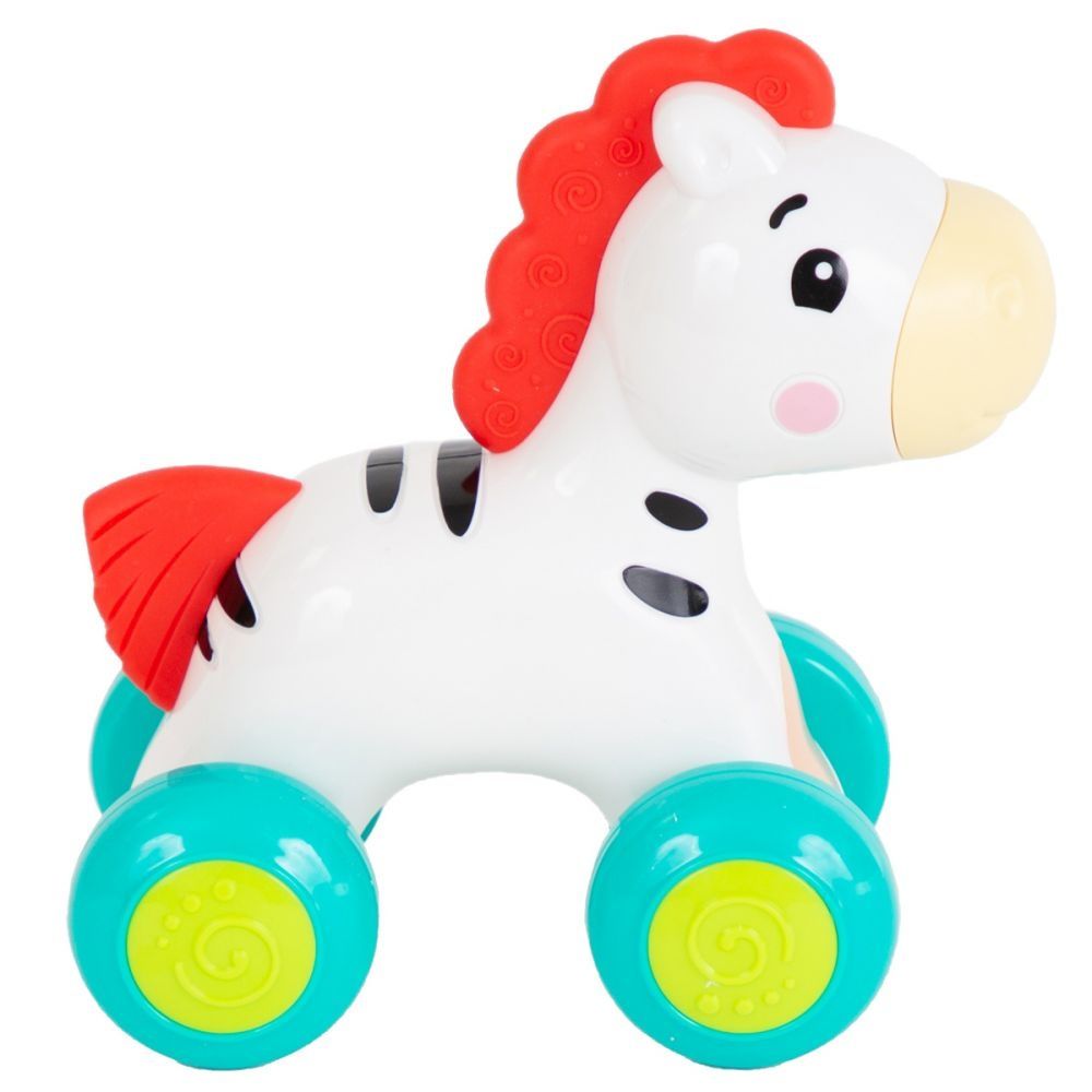 Goodway - Baby Toy Zebra Rolling Push And Pull Interactive Toy - Zebra